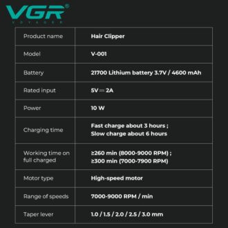 ماشین اصلاح موی سر و صورت VGR مدل V-001
