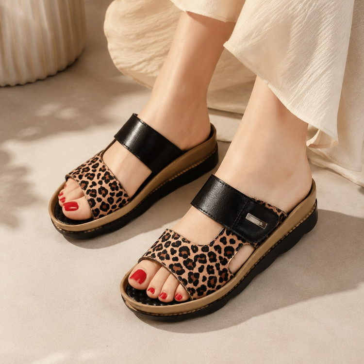 صندل طبی زنانه دو بند روفرشی و بیرونی کد 44-558 | راحت، سبک و ارگونومیک