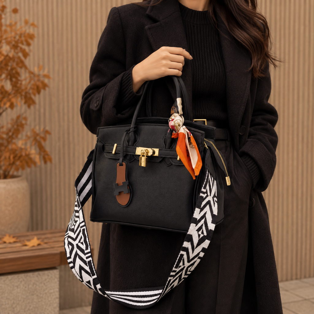 کیف دستی و دوشی زنانه هرمس مشکی