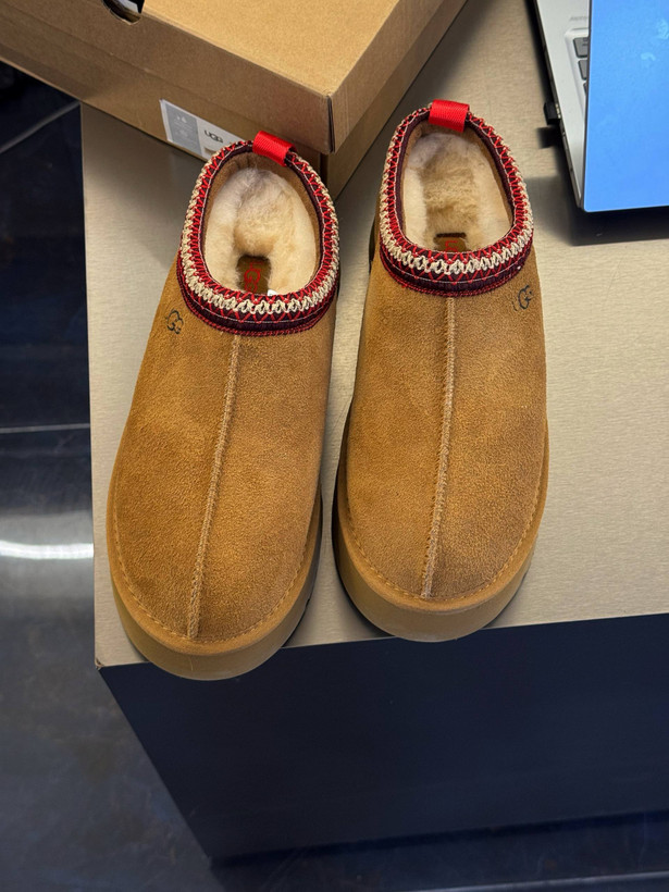 اسلیپر اورجینال UGG Tasman جیر Chestnut با دوربافت قرمز و کرم